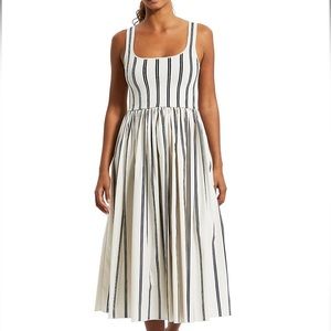 NWOT Theory Off White Midi Striped Dress